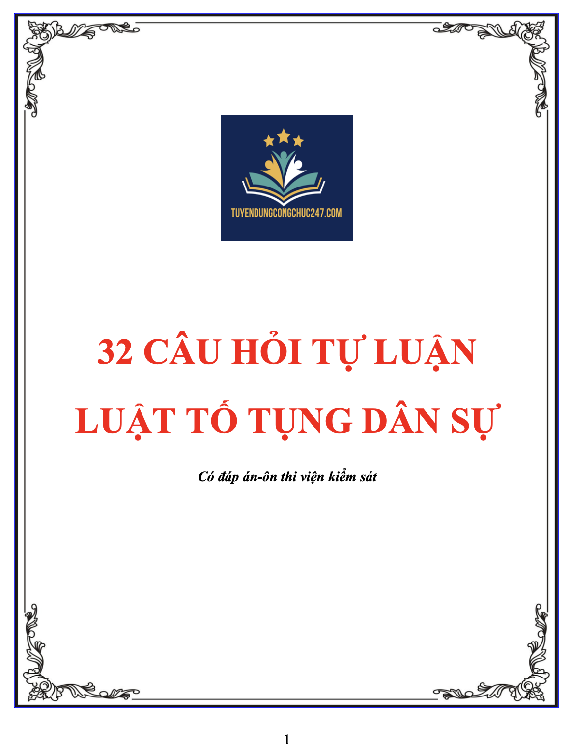 32 Câu hỏi tự luận luật tố tụng dân sự ôn thi viện kiểm sát 2025